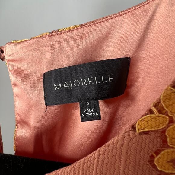 Majorelle Octavia Golden Floral Lace Mini Dress Size Small - Picture 6 of 9